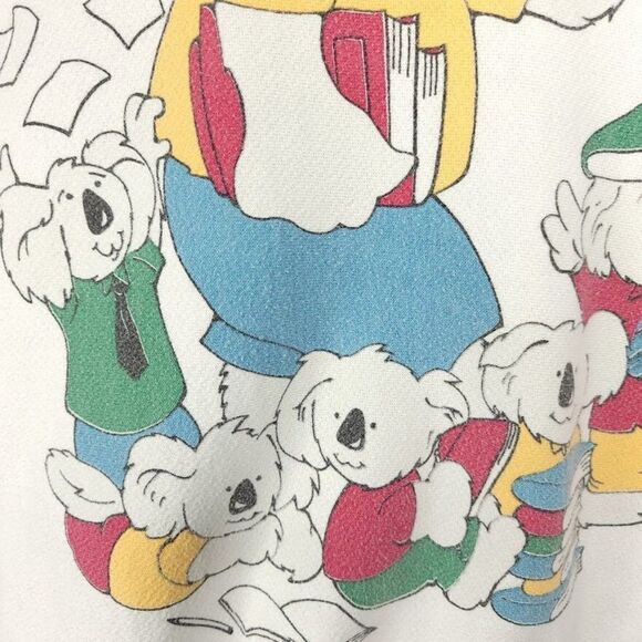 Australia Koala Sweatshirt Vintage 80s School Education Scholar Mens Size Small - Picture 3 of 7